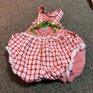 Vintage Buster Brown Strawberry Romper Size 12M